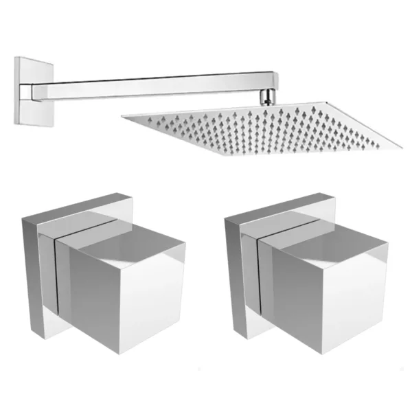 KIT DUCHA SLIM QUADRADA INOX 8007