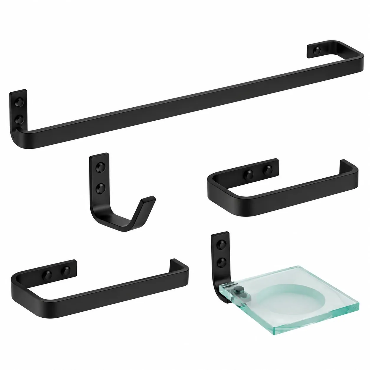 Kit Banheiro Zurich 4057 5pc Preto